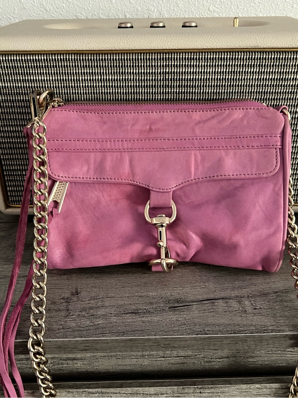 Rebecca Minkoff Mini M.A.C. Crossbody Bag - Hot Pink Suede Leather